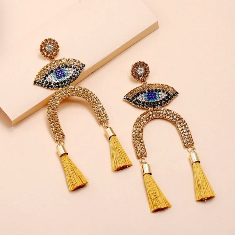 Fashionable evil eye earrings!